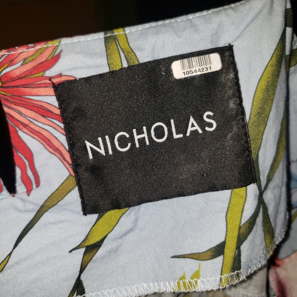 NICHOLAS water lily print spaghetti strap mini dress size 6 - Picture 7 of 10